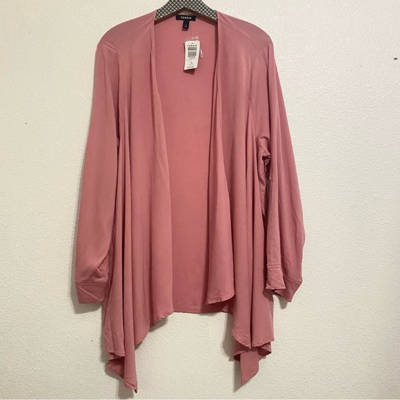 Torrid | pink Lenny drape kimono cardigan - Picture 3 of 6